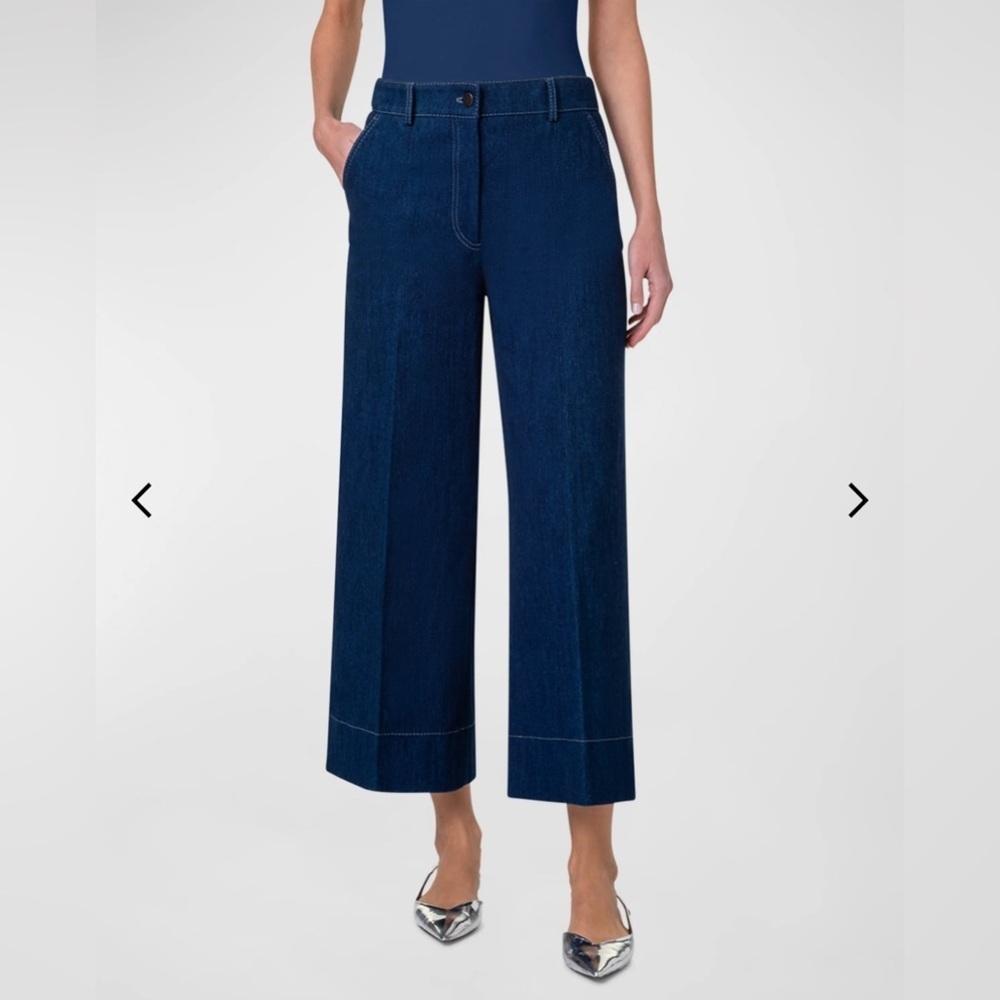 Wide Leg Cropped Jeans in Black